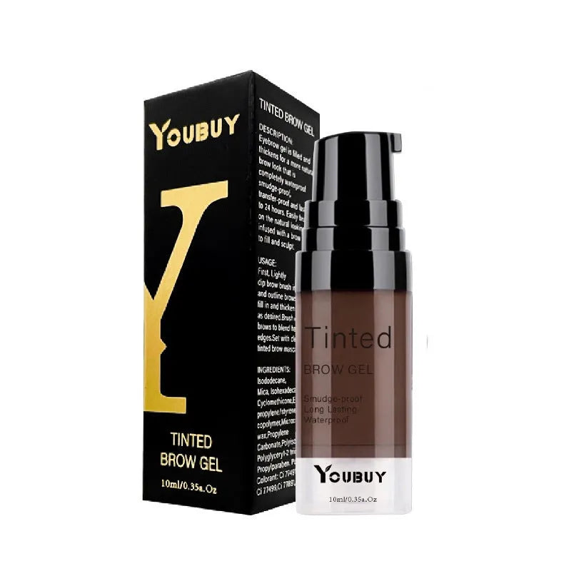 Brow cream eyebrow kit with waterproof quick-drying formula in dark grey and golden yellow shades