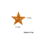 Colourful embroidered five-pointed star cloth stickers for DIY fabric decoration