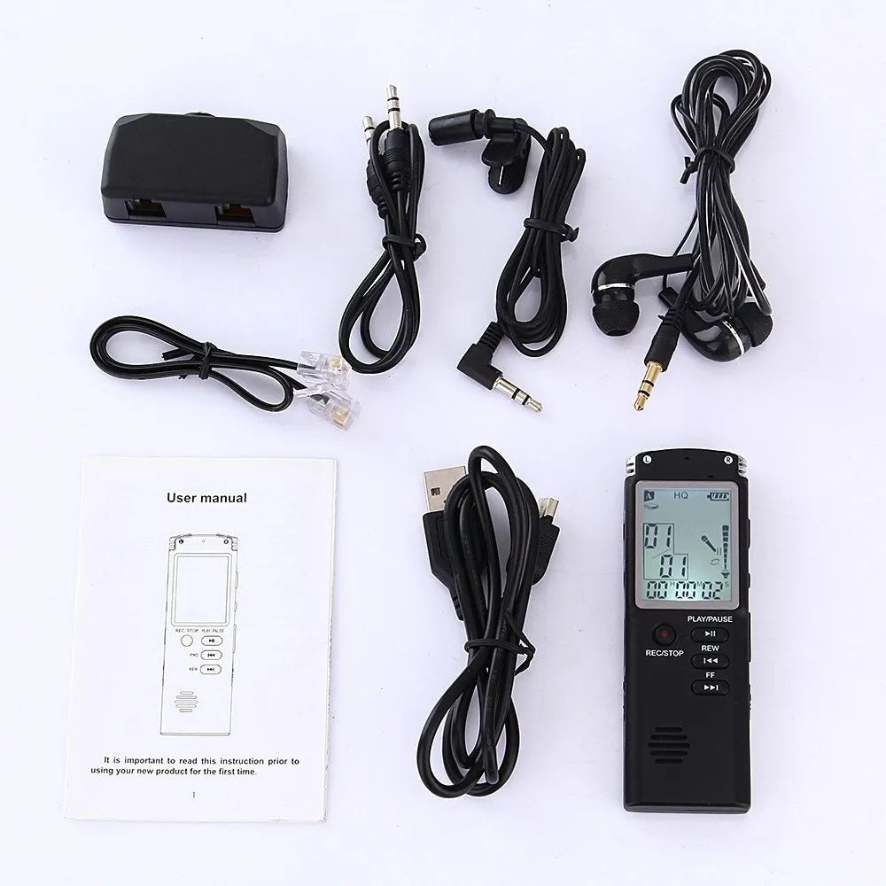Original USB professional digital voice recorder with external microphone port on a compact black body.