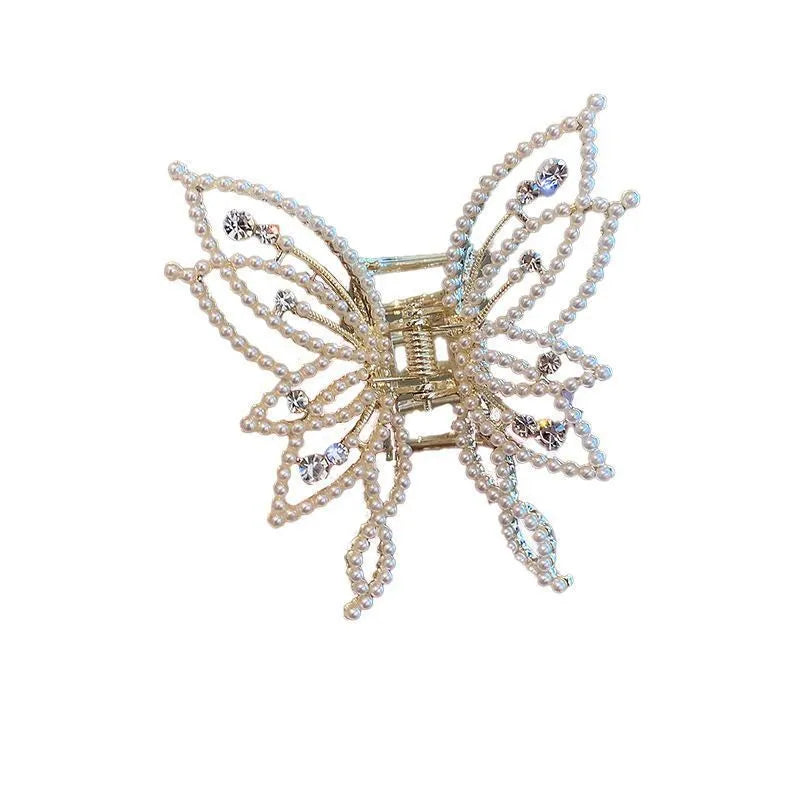 Butterfly hair clip for women with alloy electroplated construction in 6.7 x 6.2 cm size