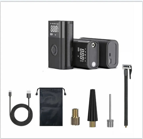 Handheld wireless digital air pump with ABS body and display screen for car and bicycle tire inflation