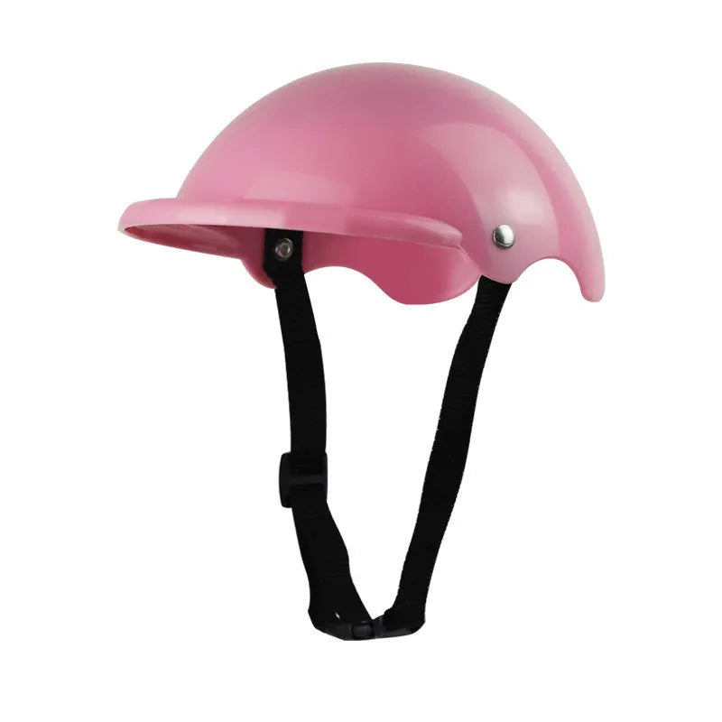 Small S size plastic pet helmet for motorbike safety in pink, black, yellow or green