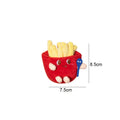 Set of five soft cat toys shaped like hamburger, chicken leg, fries, bread, and hot dog on a white background