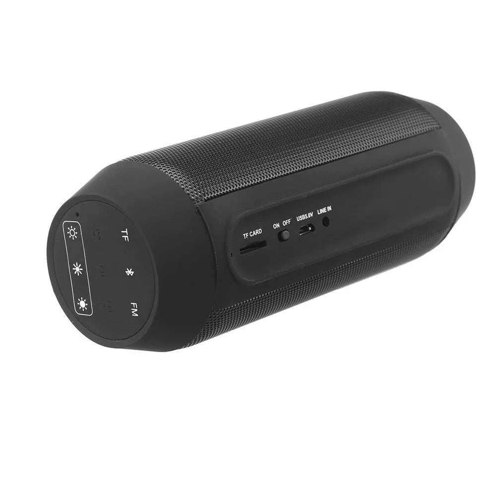 Mini black or white Bluetooth stereo speaker with colourful LED lighting effects