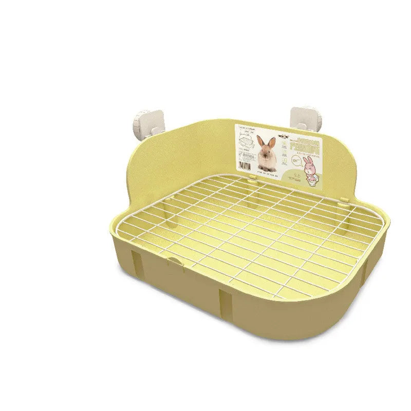 Green square plastic toilet for small pets with mesh bottom, 29.1cm x 22.5cm