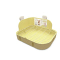 Green square plastic toilet for small pets with mesh bottom, 29.1cm x 22.5cm