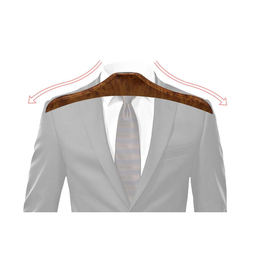 Wood yellow car clothes hanger with stainless steel frame for suits and shirts