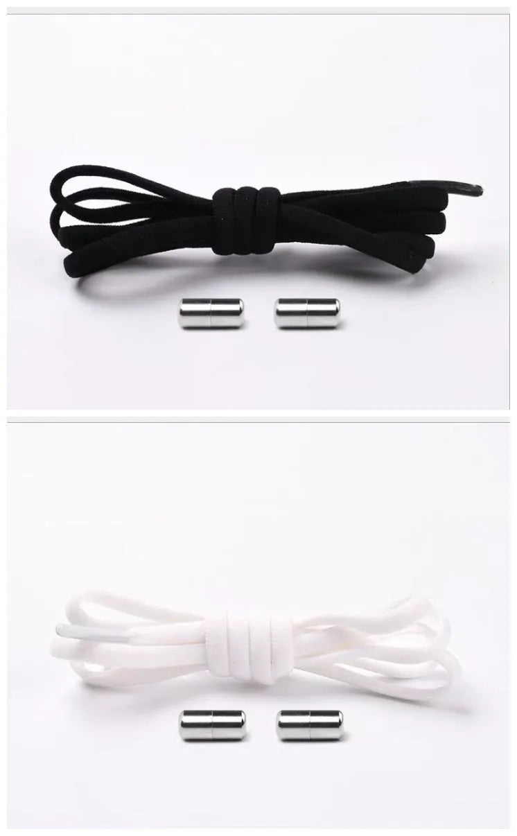 Lazy Laces no-tie elastic shoelaces with metal buckle, 105cm length, multiple colours