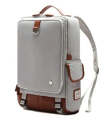Men's modern Korean backpack in Oxford cloth showing army green colour option