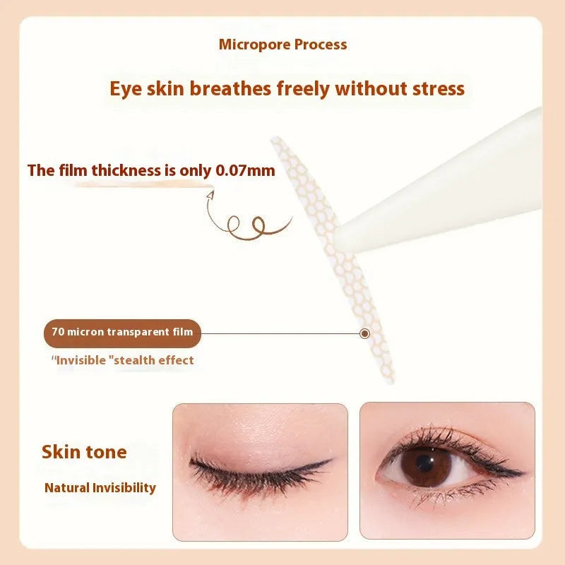 Invisible lace double eyelid stickers in a pack of 120, showing crescent and olive colour options