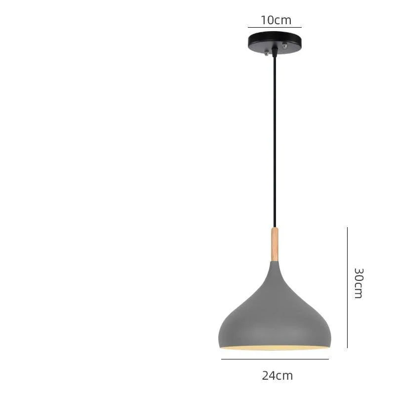 Modern single-head macarone pendant light with an adjustable cord, shown in a selection of colours.