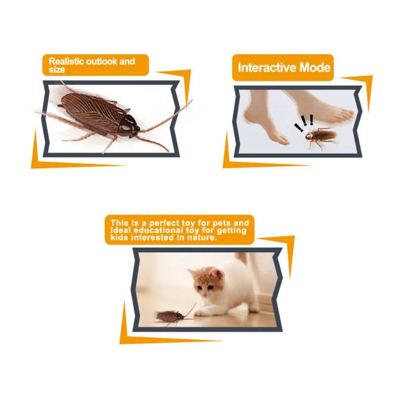Electric vibration brush pet toy with walking simulation in cockroach, tarantula, mouse or dragonfly design