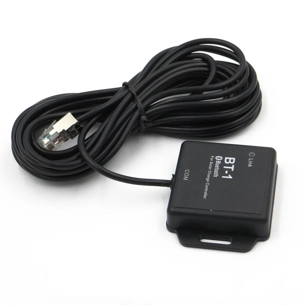BT-1 model solar panel charge controller with display for 12V and 24V battery systems.