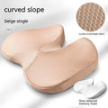 Curved bevel seat cushion with memory foam for tailbone support during driving