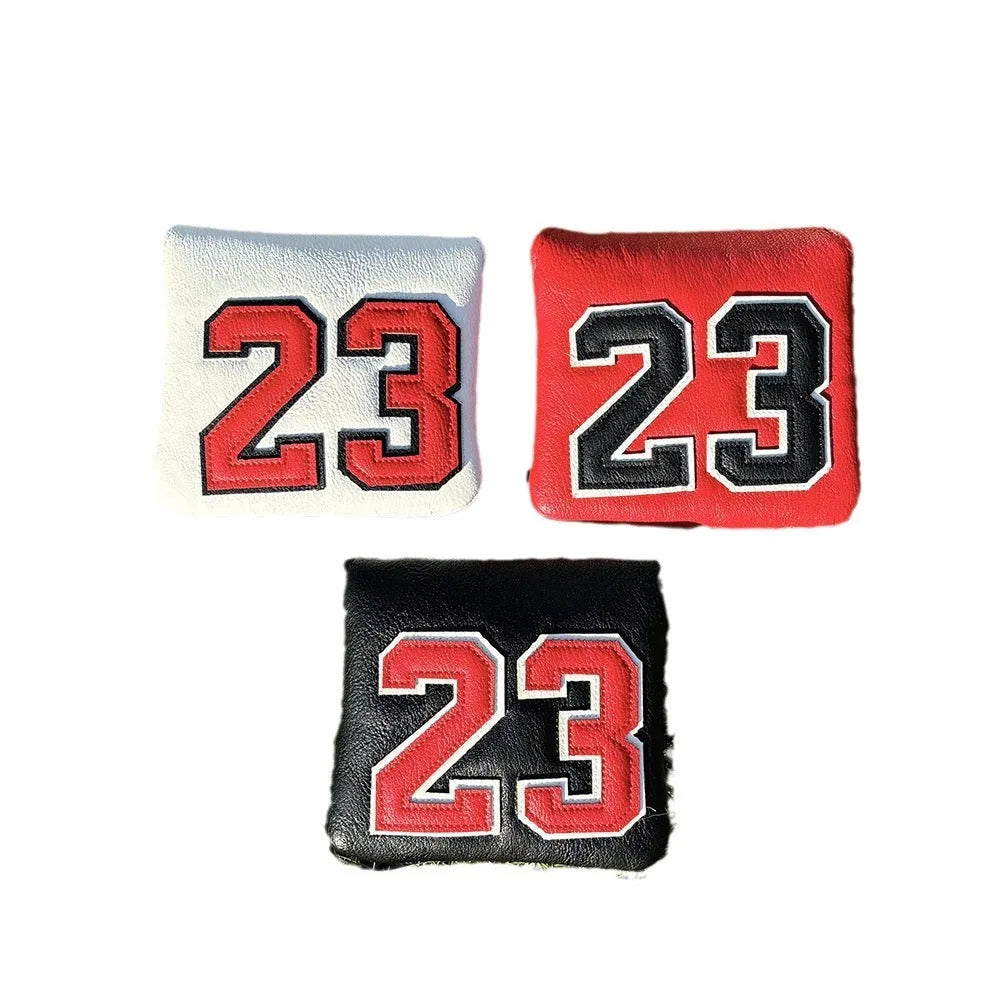 A single PU golf club sleeve in a choice of black, white, red, or yellow colours, designed to protect an iron or putter head.