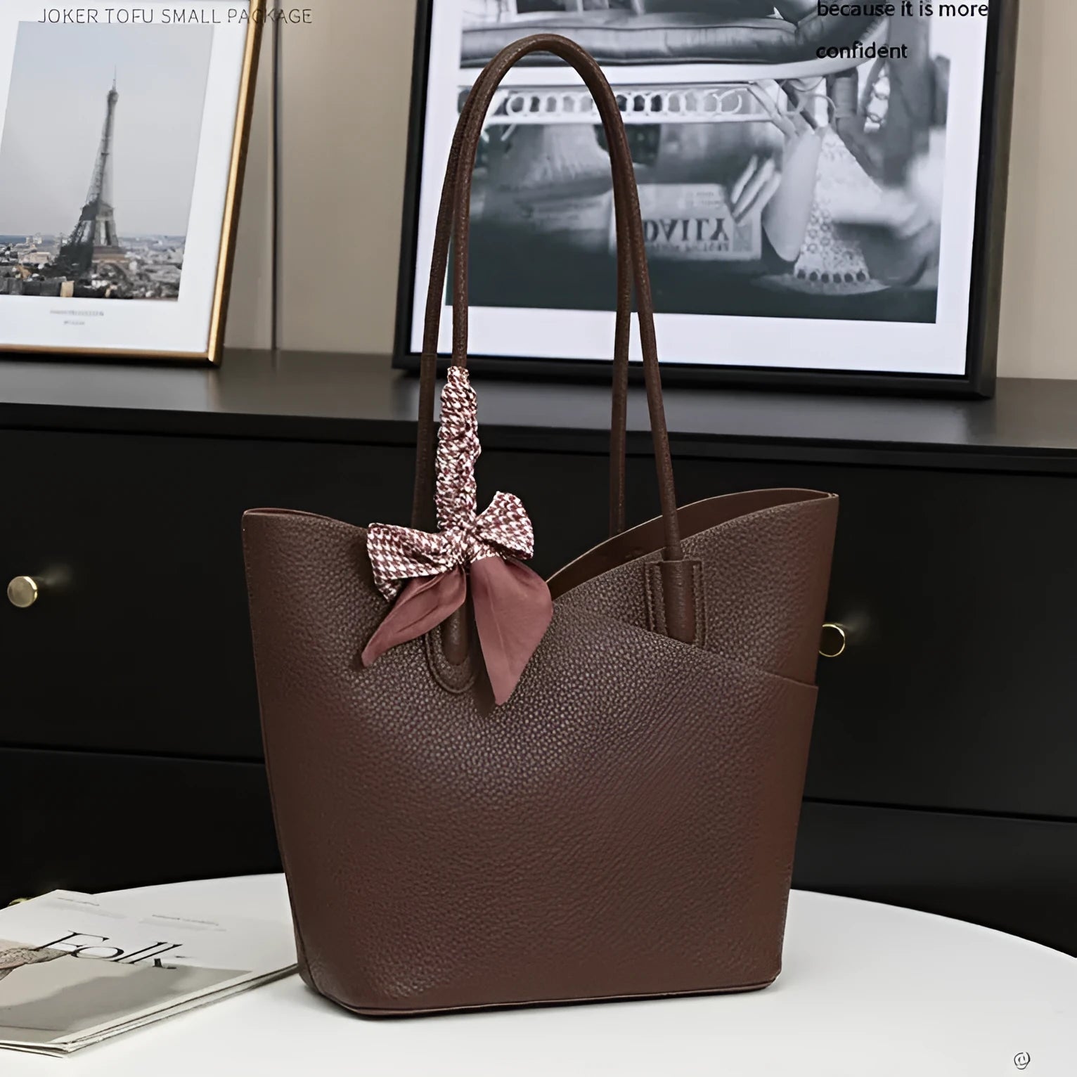 PU leather casual shoulder handbag in vertical square shape with sewing line detail in multiple colours