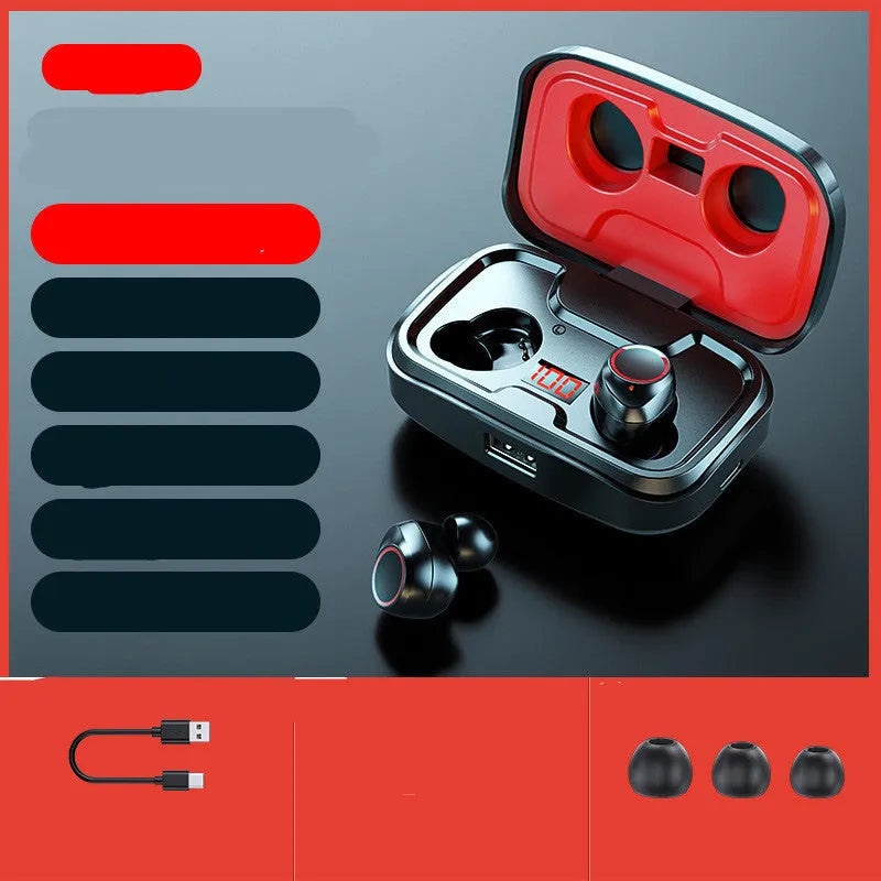 Black wireless Bluetooth in-ear headphones with a private mould design