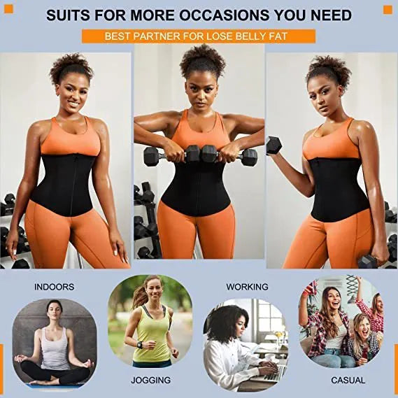 Neoprene composite fabric waist shaping belly belt with adjustable abdominal contraction in blue or silver colours
