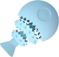 Blue fish bone shaped dog chew toy for dental cleaning and interactive play