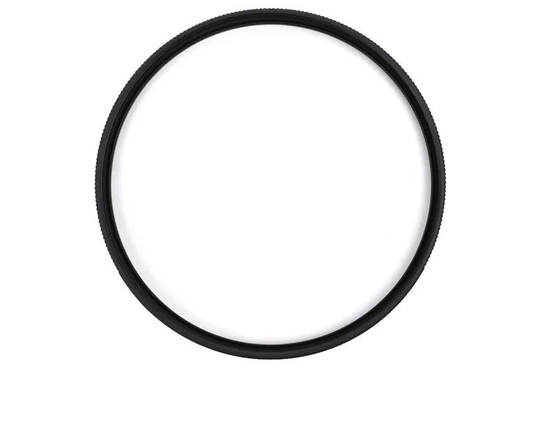 Black multi-coated UV mirror camera lens filter with bayonet thread for sizes 49mm to 82mm.