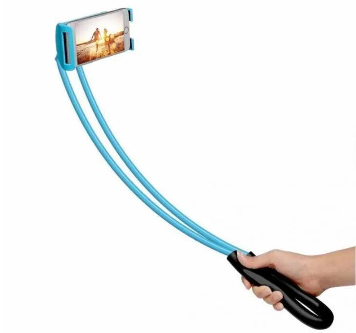 360 degree rotatable plastic and foam phone holder stand in black color for universal smartphones