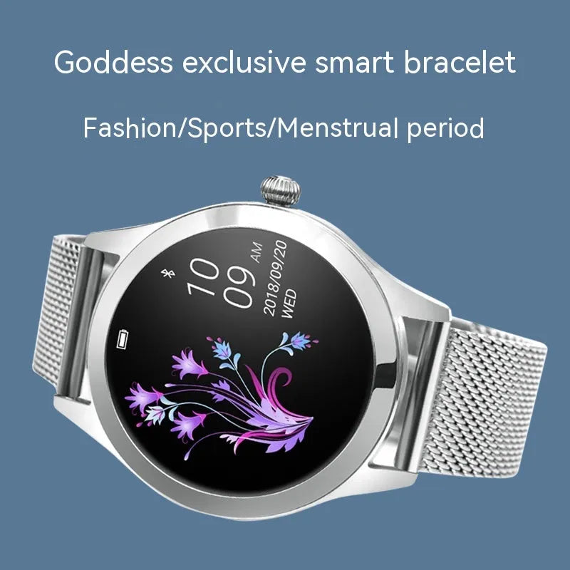 Women's multi-functional sports smartwatch with heart rate monitor and waterproof design in various colour options