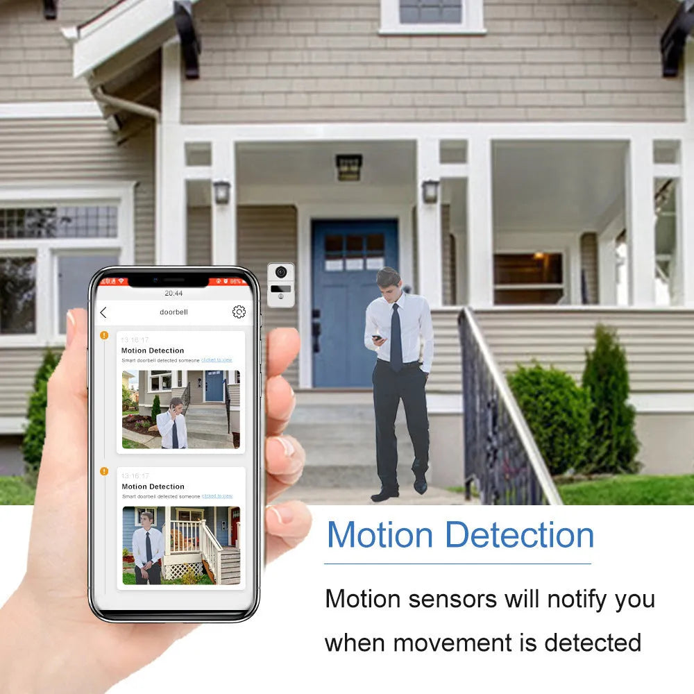 Wireless network video intercom doorbell system with colour HD camera and 10-inch display monitor