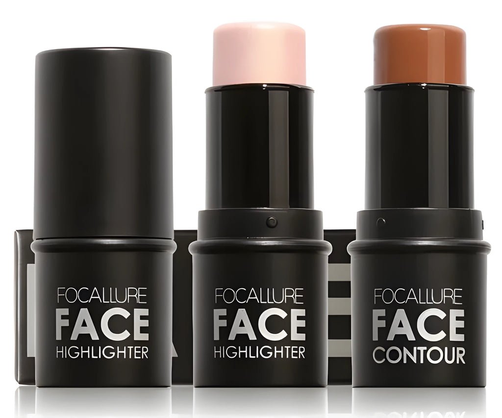 Face contour highlighter makeup palette showing four shade pans for cheekbone and brow bone highlighting.