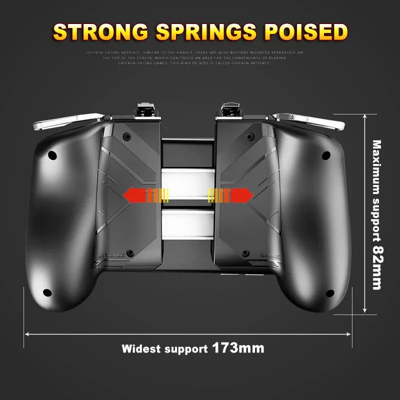 Multifunctional mobile game controller handle for smartphones in black, blue and white colour options