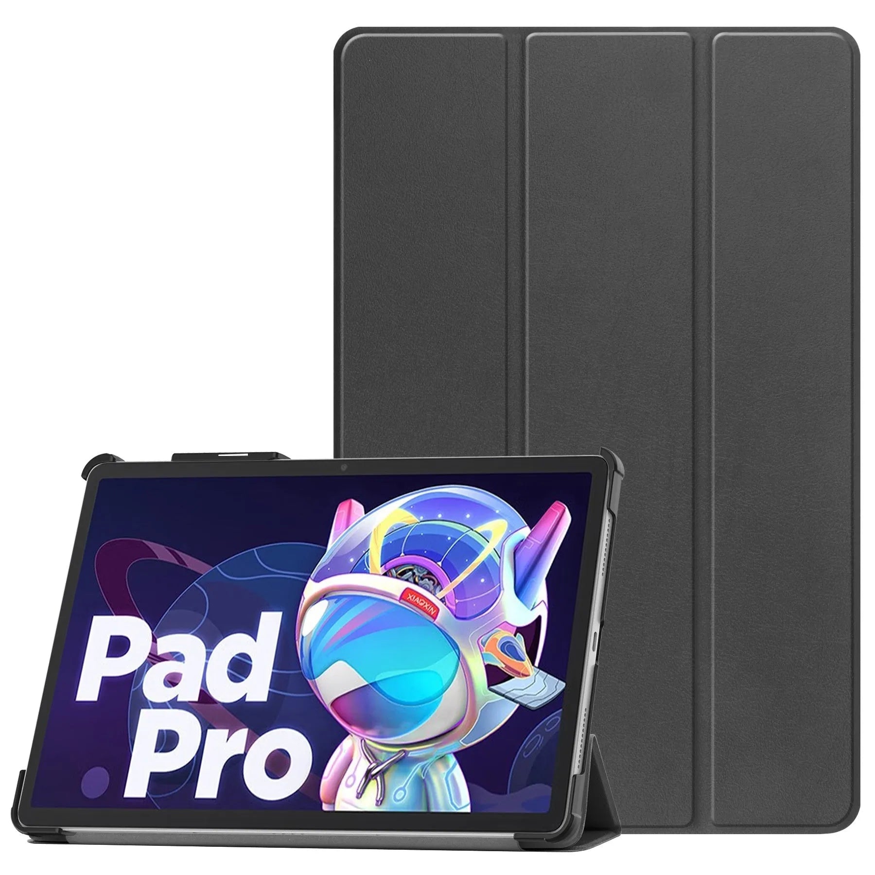 Lenovo Tab P12 tablet protective case in apricot colour with a three-fold stand opened