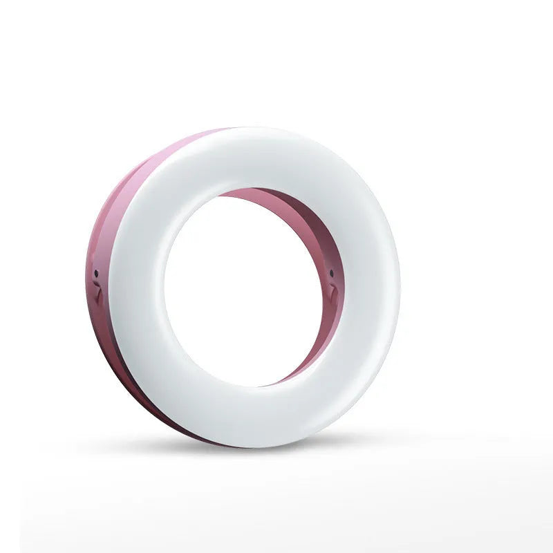 Compact black USB rechargeable selfie ring light for mobile phone photography