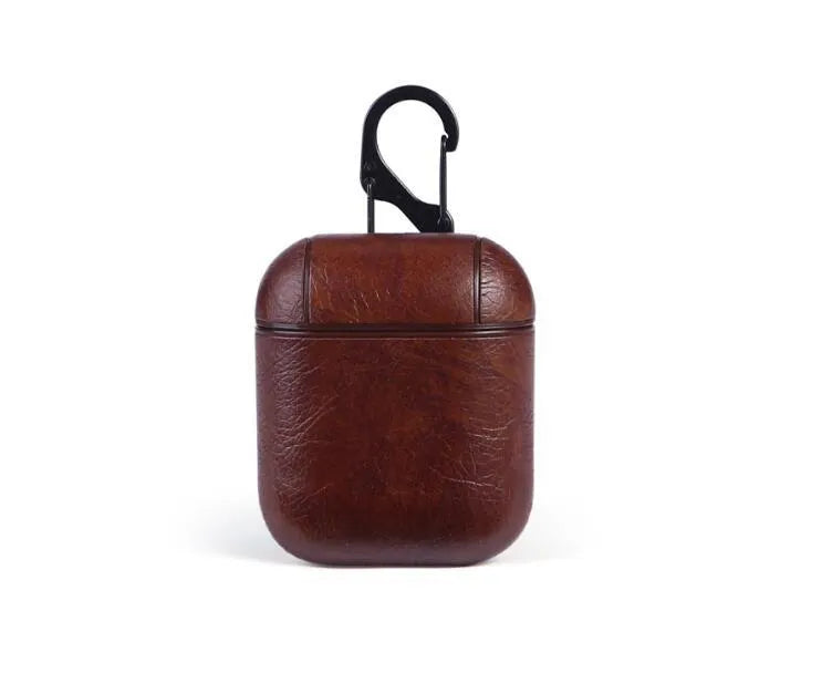 Genuine leather protective case for Apple Airpods earphones in four colour options