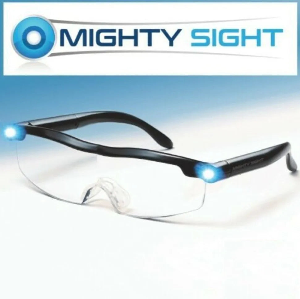 Transparent black USB LED reading glasses with scheduled timer function