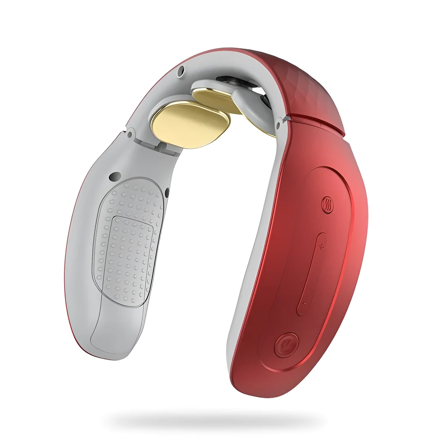 Intelligent cervical and personal massager in red or white with three massage contacts.