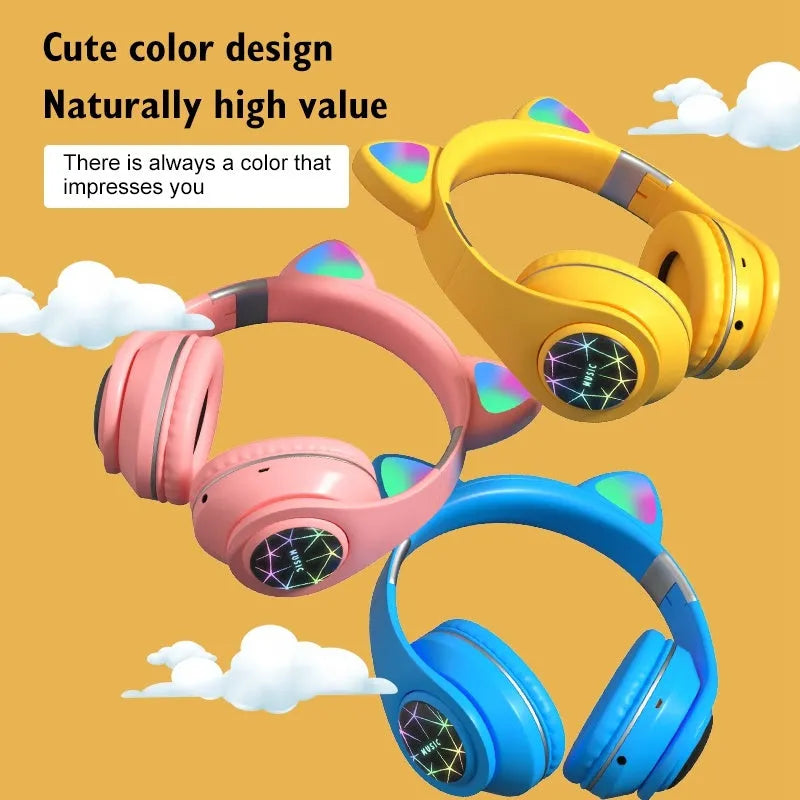 Cat ear wireless Bluetooth sports headset in six colour options