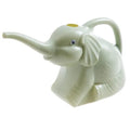 Pink elephant-shaped children's watering can with a long nozzle and baby bottle handle.