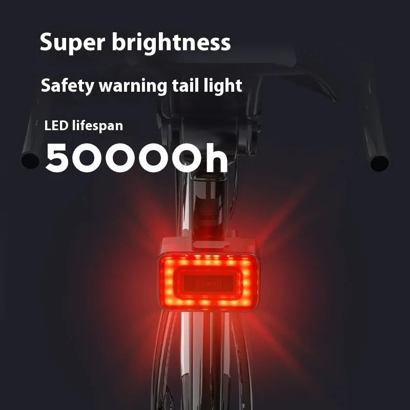 Smart millimeter wave radar bicycle taillight with double bracket mounting