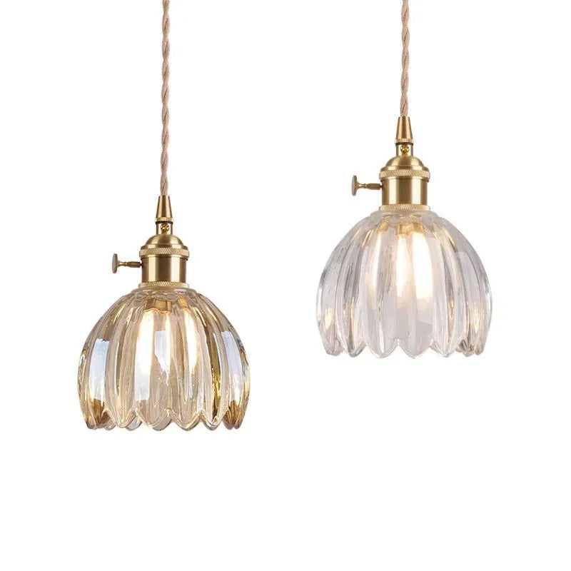 Vintage glass flower bedside chandelier in Nordic style with five colour options