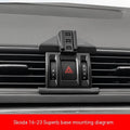 Snap-on car phone bracket mounted on Škoda air vent for mobile phone