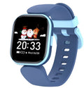 Blue H39T children's smart watch with sporty TPU strap on a wrist, showing the 1.4 inch touchscreen display.