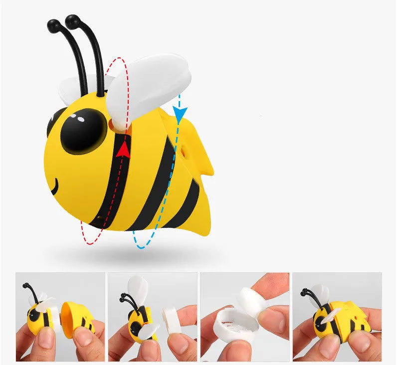Little bee shaped car vent clip in yellow with metal alloy perfume seat and solid fragrance tablet