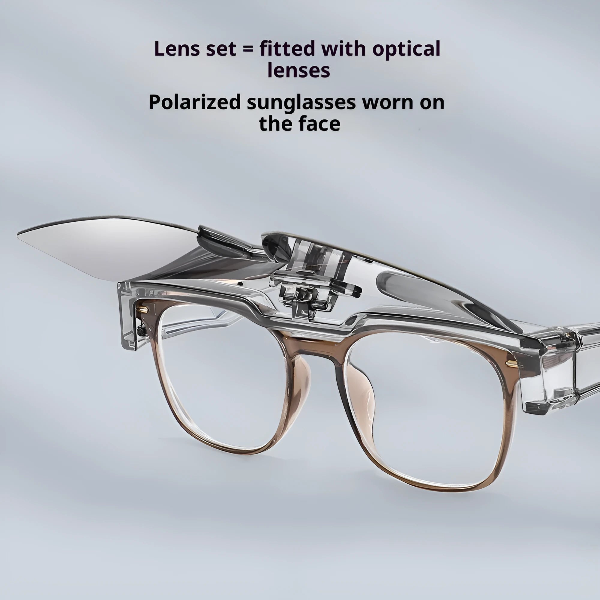 UV protection clamshell sunglasses with TAC lens and TR90 frame in sand green frame with gray lens