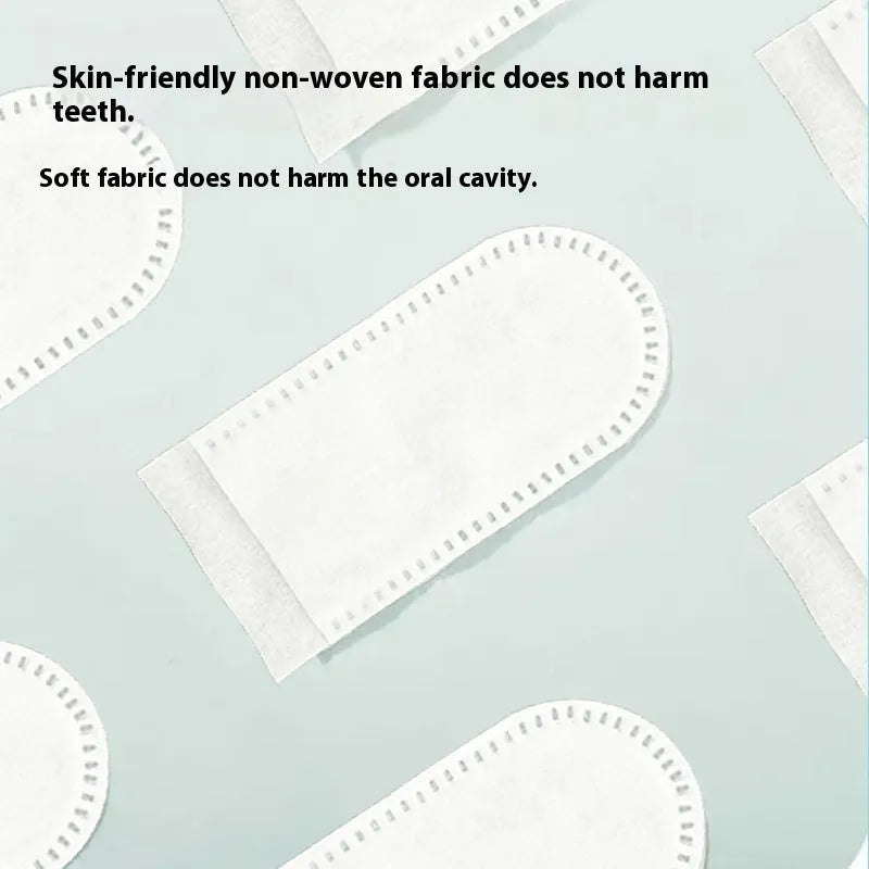 50-piece pack of pet teeth cleaning finger stalls made from non-woven fabric for dogs and cats