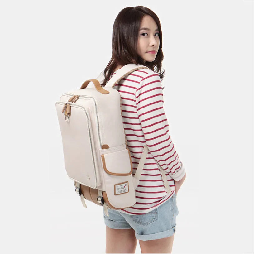Men's modern Korean backpack in Oxford cloth showing army green colour option