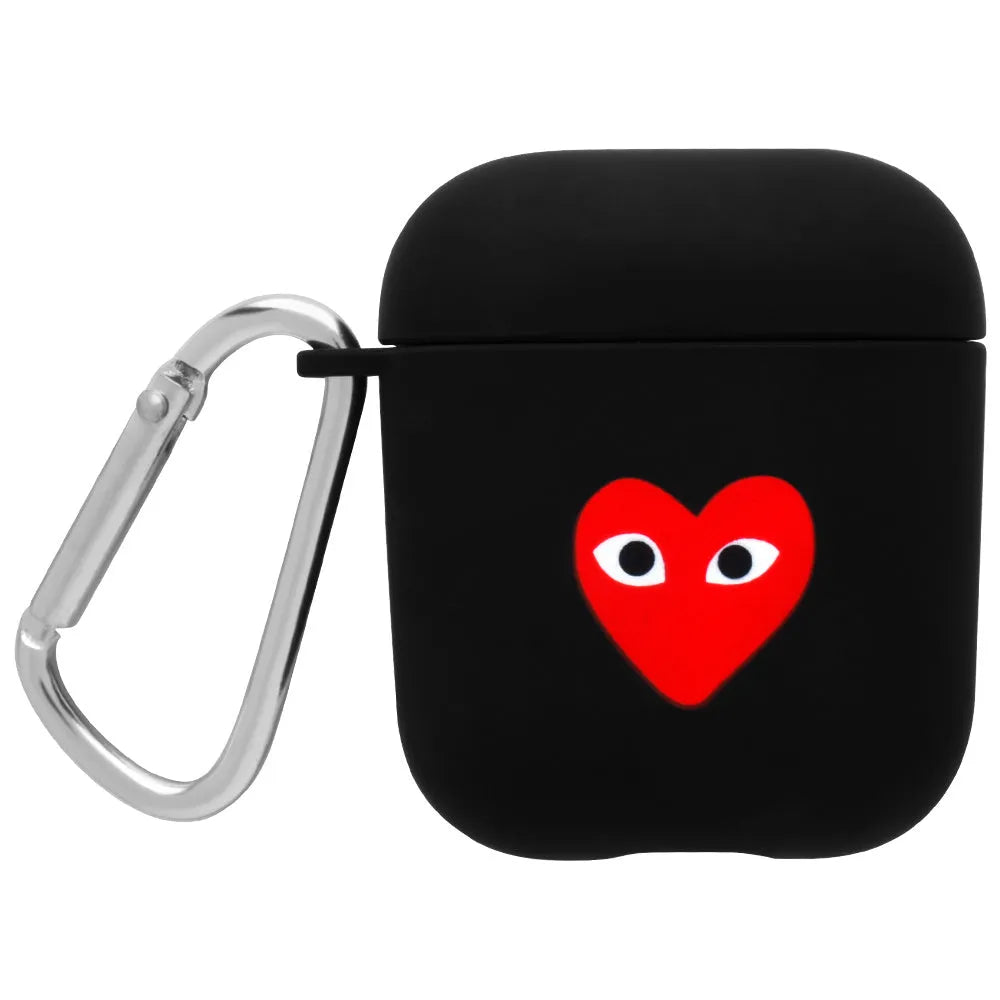 PC back cover for AirPods case with decorative designs including Flower and Smiley face options