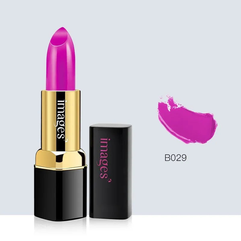 Lipstick lip gloss tube showing colour range including coral red, classic red, and babie pink shades