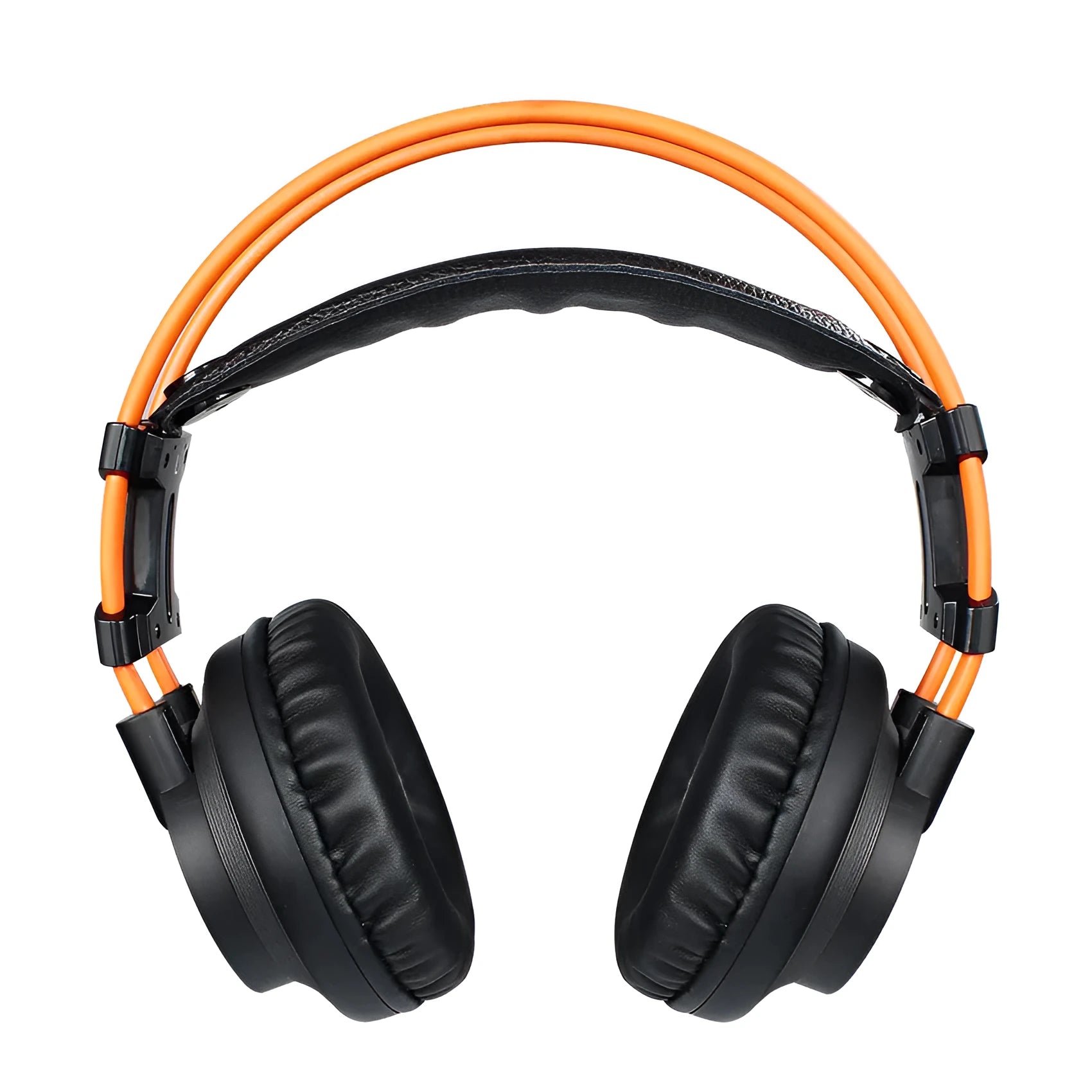 K9 wired gaming headset with noise cancelling microphone, 3.5mm plug, in black and orange colours