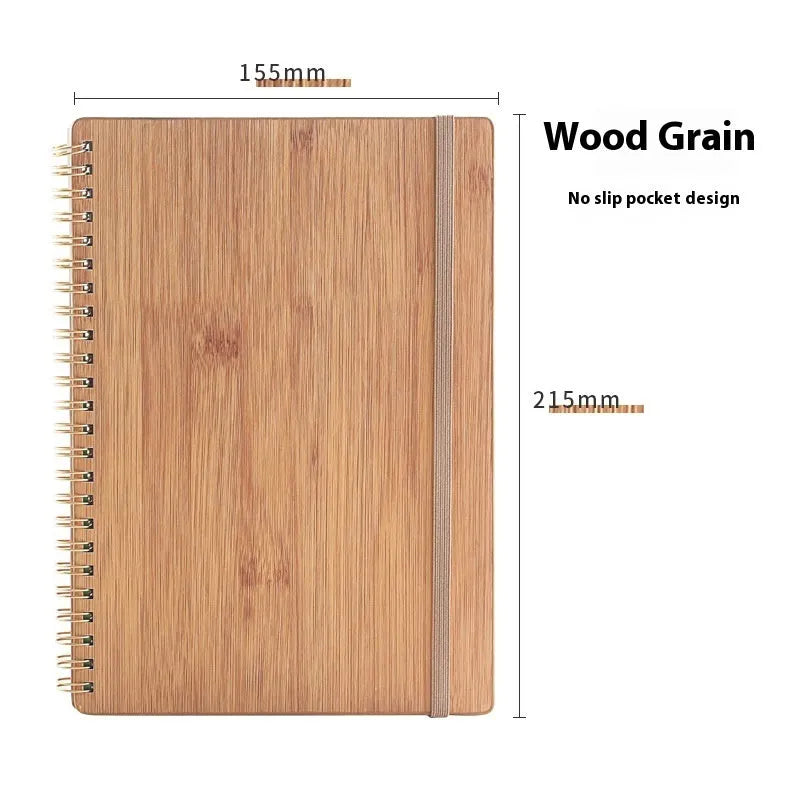 Reusable erasable coil notebook with stone paper, shown with a pen and available in multiple cover colour options.