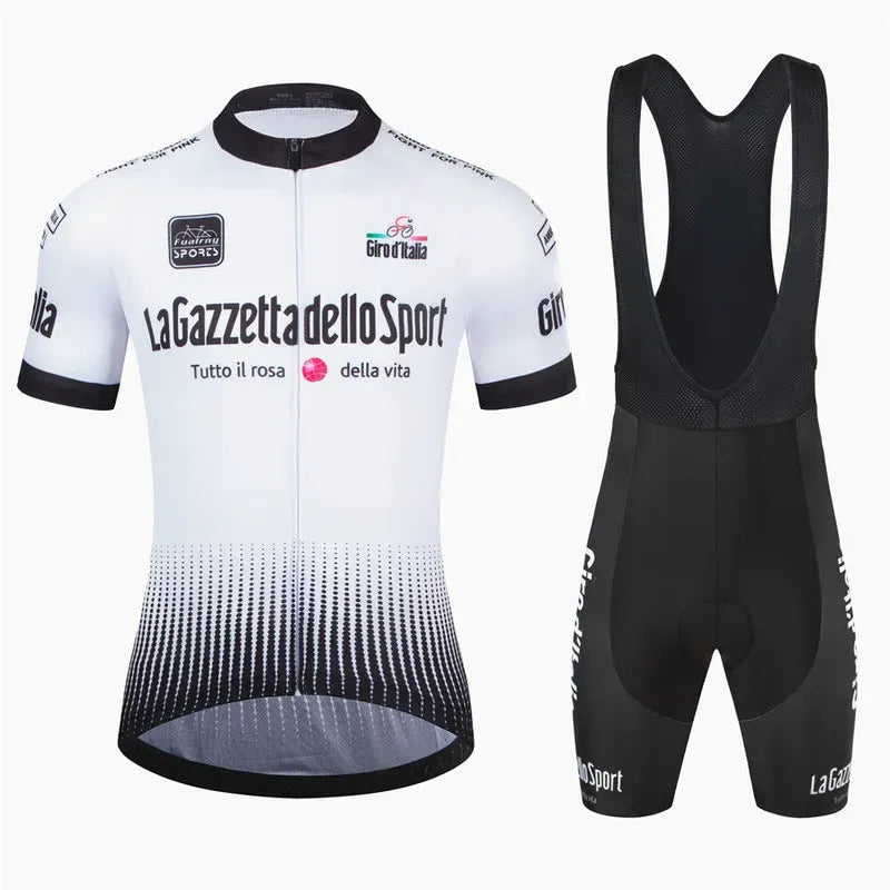 Patterned quick-drying polyester cycling short sleeve suit for men and women in summer colors