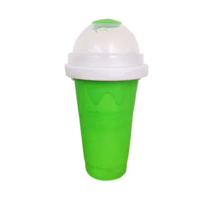 Blue quick refrigeration pinch cup with pinch activation for instant drink cooling